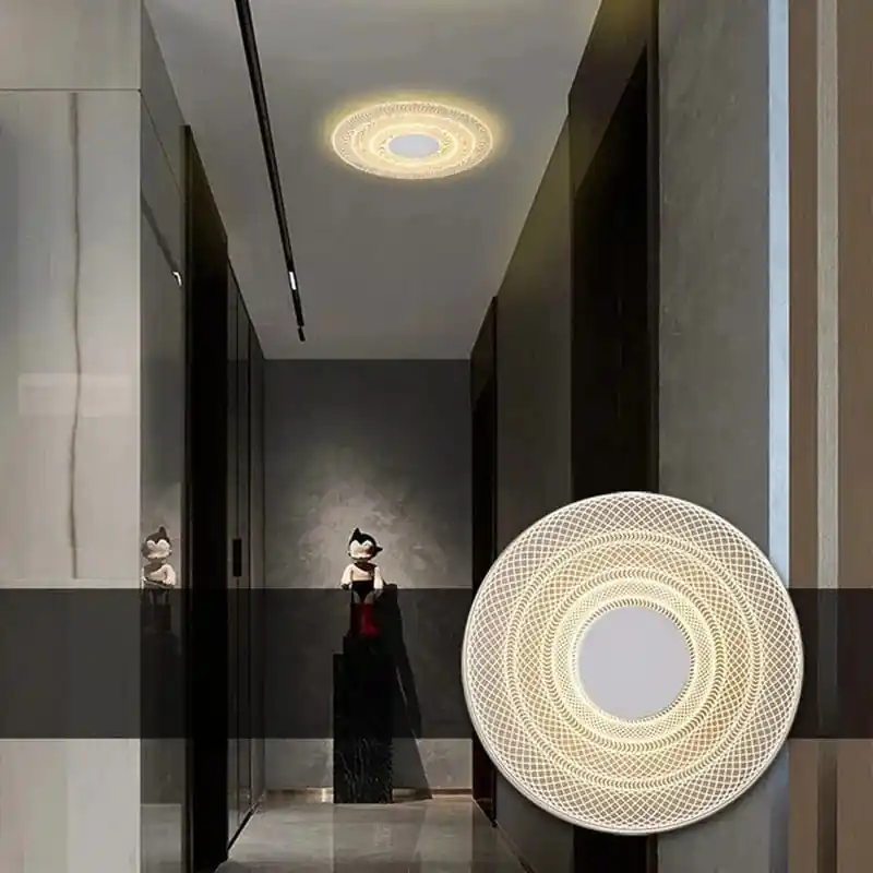 Plafonnier LED Moderne Ultra-mince pour Salon, Porche, Balcon, Couloir et Allée - Lustre Acrylique Brillant