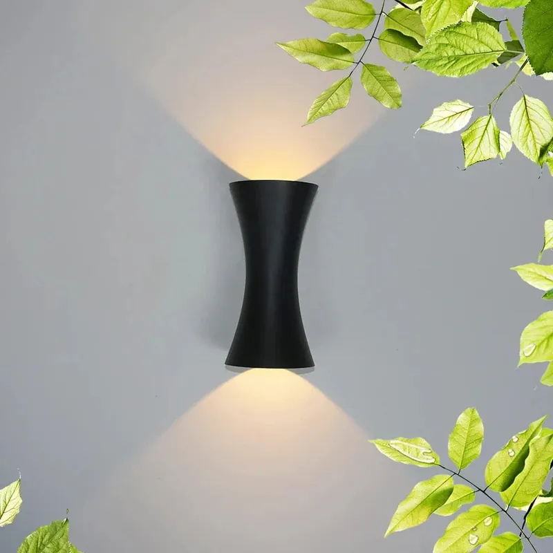 Applique murale étanche extérieure 12W LED COB en aluminium noir IP65 - Marque Lumibright