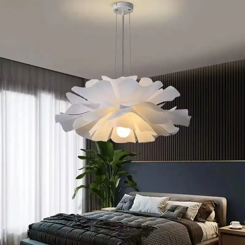 Lustre Nordique Fleur pour Chambre de Fille - Décoration Moderne de Salle à Manger et de Salon