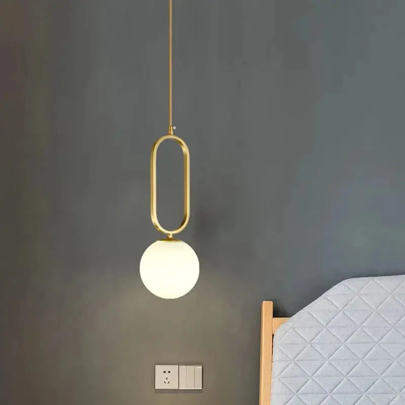Boule de verre nordique - Lustre moderne pour luminaires de cuisine - Lampes suspendues