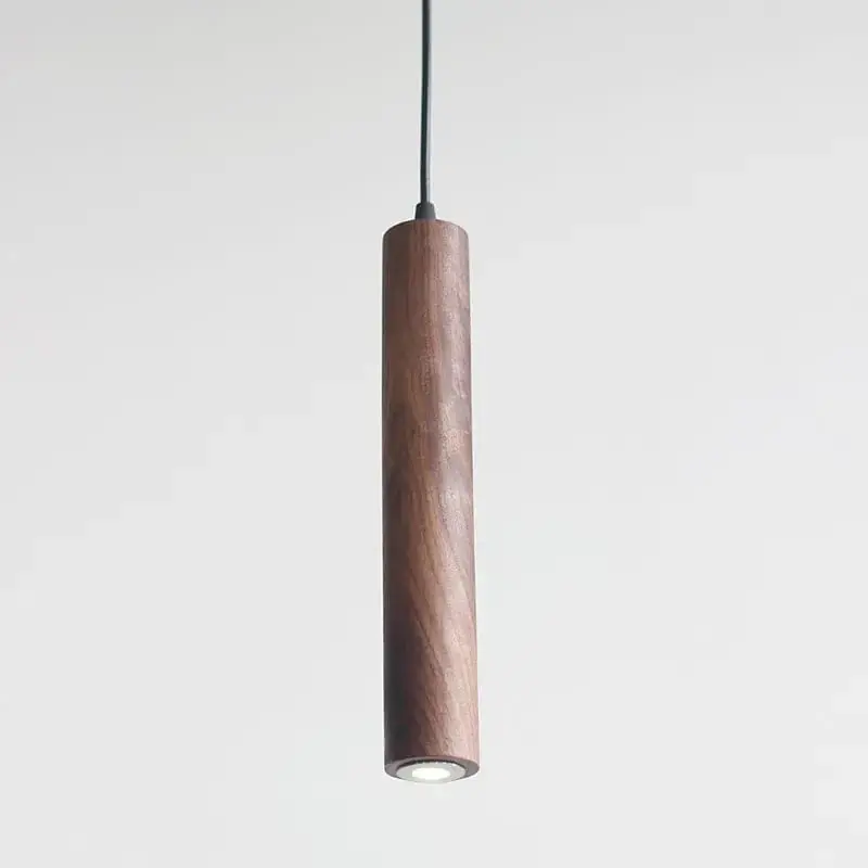 Suspension en bois modernes - Lampe suspendue en noyer et hêtre, éclairage LED design