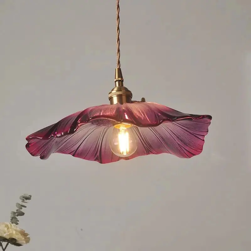 Suspensions modernes en verre de fleur : Éclairage design pour la maison