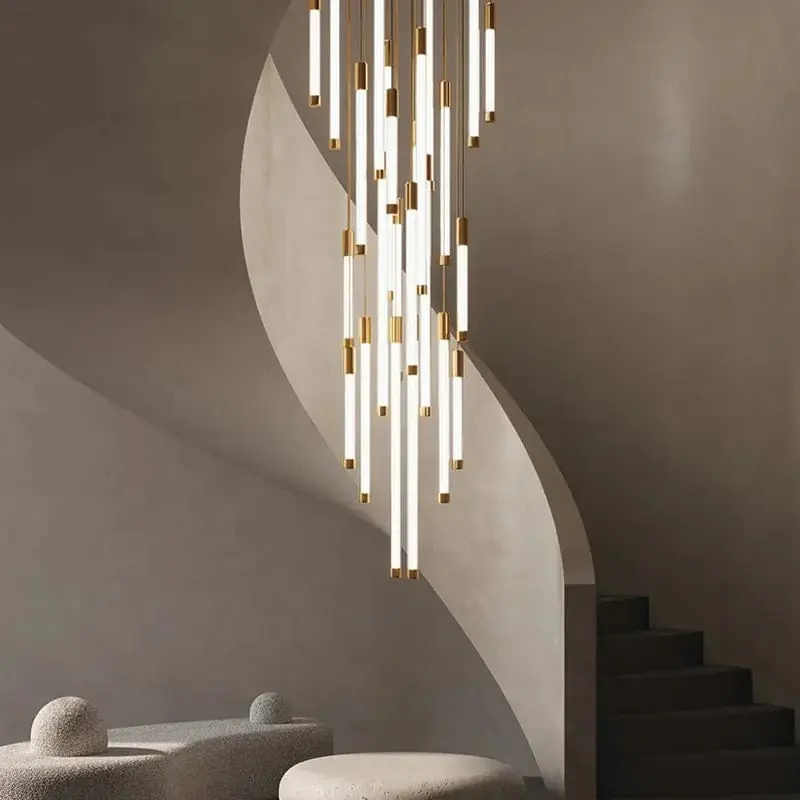 Lustre LED de Luxe Moderne pour Décoration Duplex Grenier Restaurant