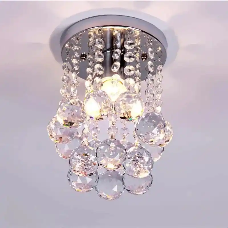 Lustre Moderne LED Boule de Cristal, Luminaire Suspension Plafonnier Design