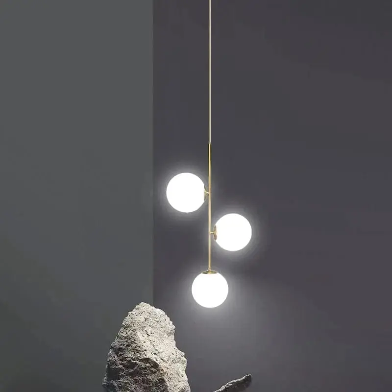 Lustre LED moderne Nordique boule de verre - Art Décor Restaurant de Luxe.
