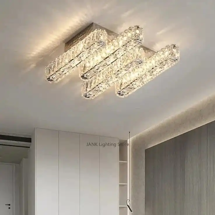Lustre Moderne en Cristal K9 LED Dimmable pour Maison
