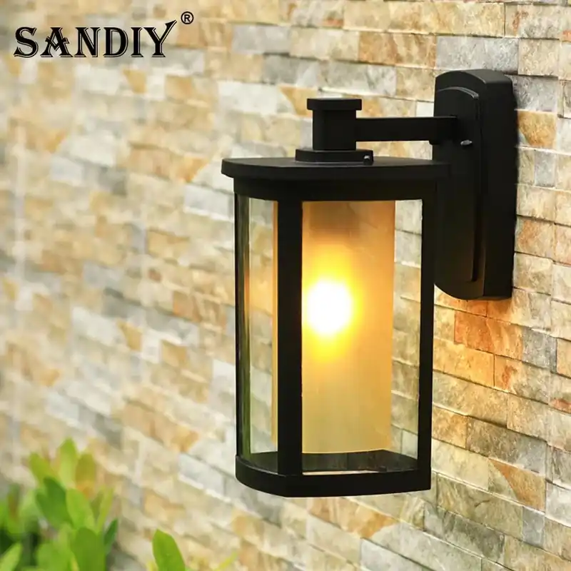 Sandiya Applique murale extérieure LED vintage imperméable pour allées et patios.