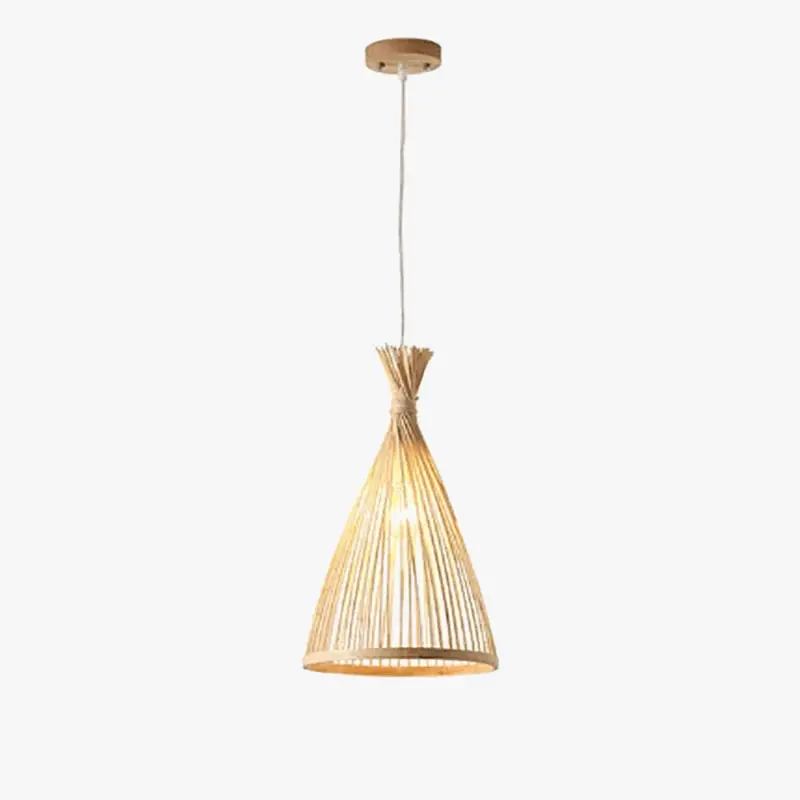 Suspension vintage en bambou fait à la main - Lustres Base en bois