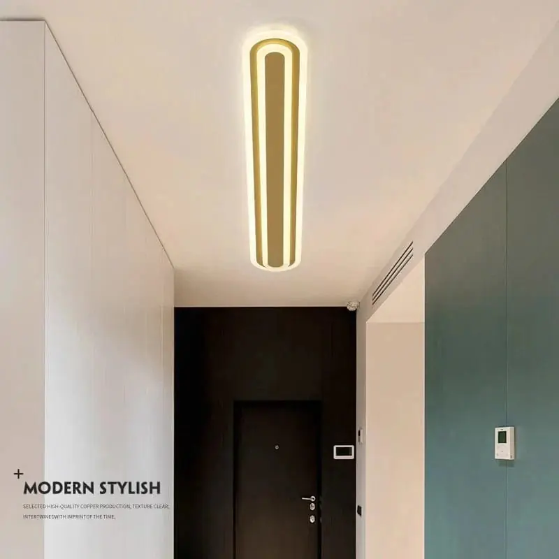 Lustre Moderne Minimaliste Nordique LED - Décoration Or pour Balcon et Allée