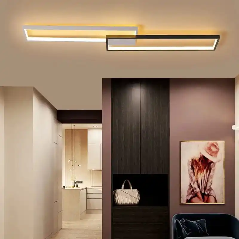 Lustre LED Rectangulaire Moderne Minimaliste pour Décoration Maison