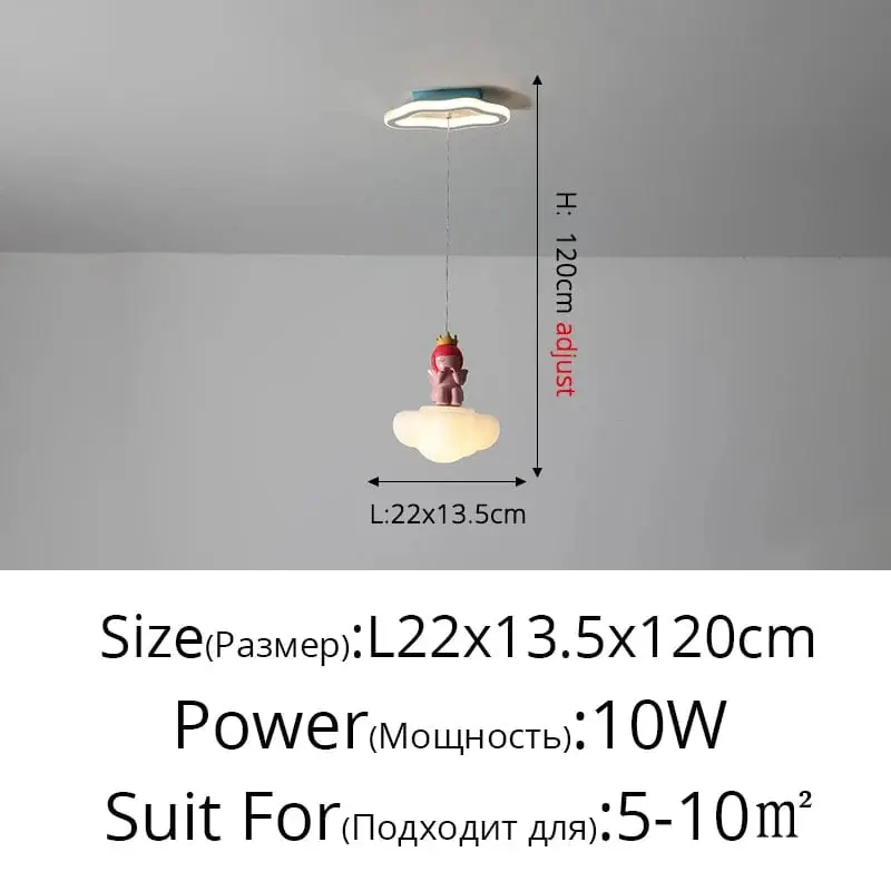 Lustres de chambre à coucher pour enfants avec trois têtes LED créatives
