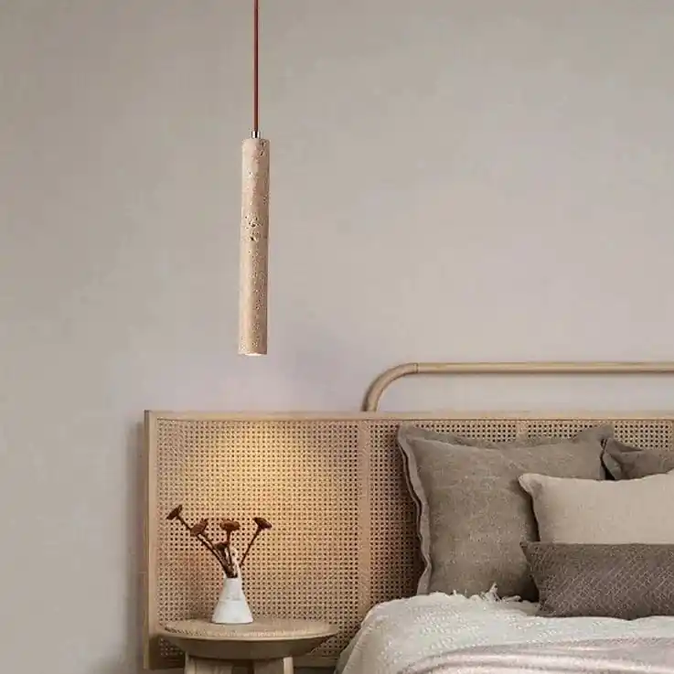 Suspension LED Long Tube bois plafonnier - Style japonais vent silencieux.