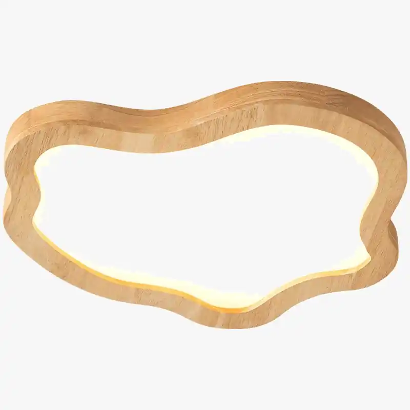 Plafonnier Nordik avec Grain de Bois Doré Moderne à LEDs