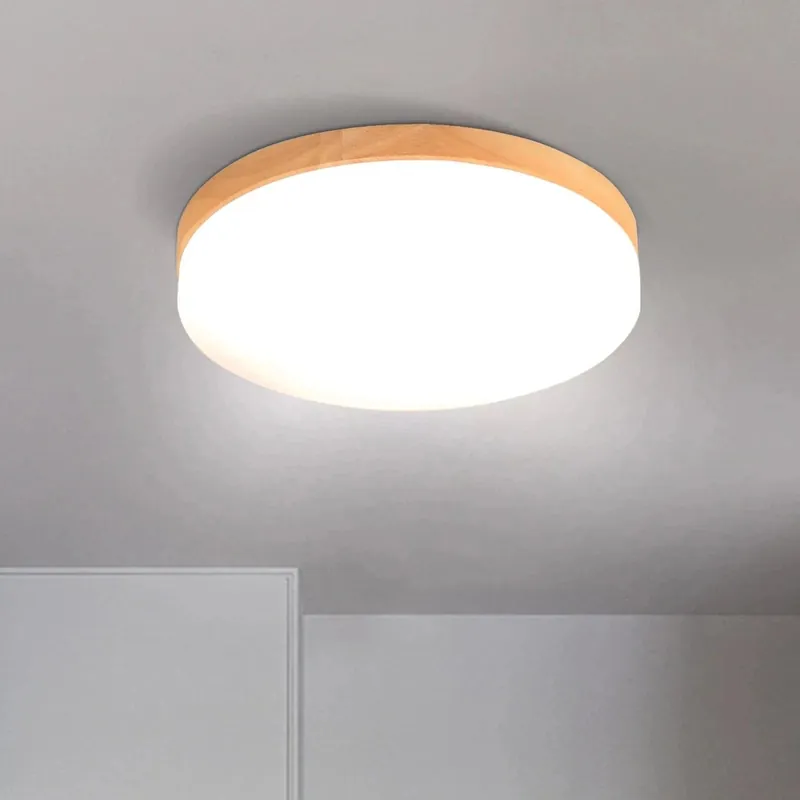 Plafonnier LED Bois Naturel pour Intérieur