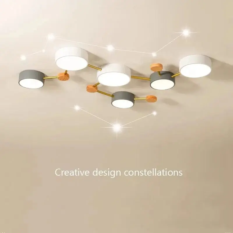 Lustre LED en Bois Nordique - Design Simple et Créatif