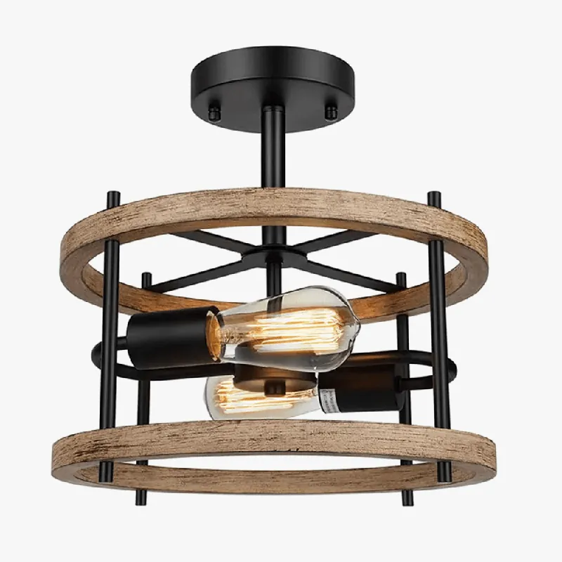 Plafonnier rétro semi-encastré à 2 lumières - Édition Vintage Glam