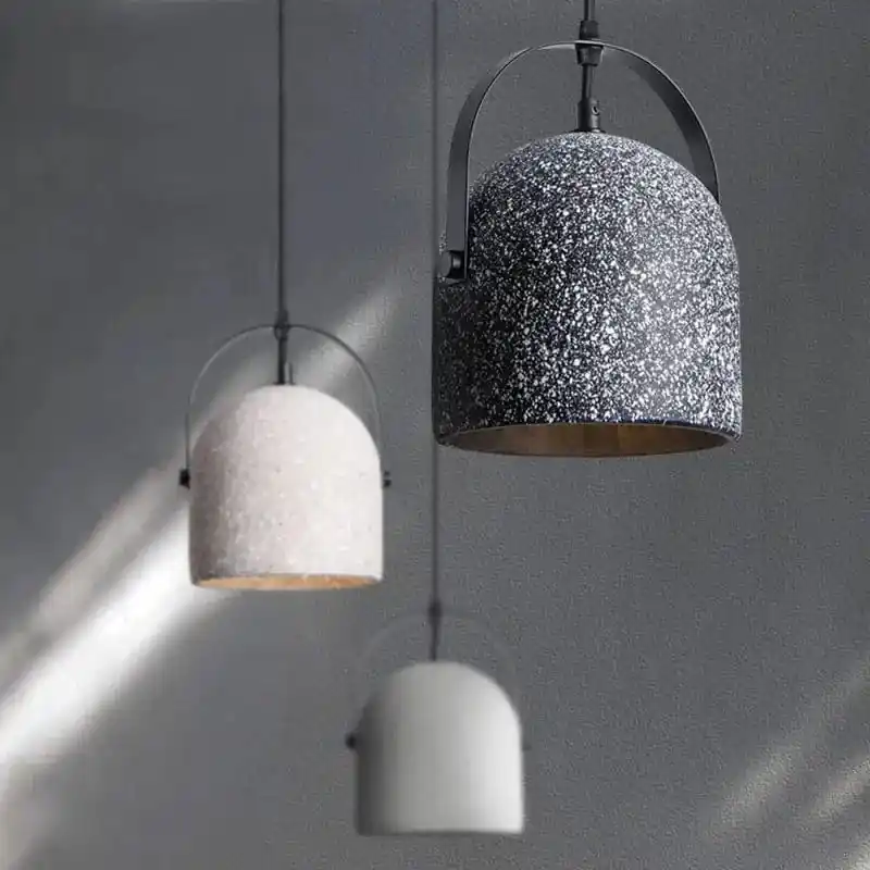 Suspension minimaliste en béton rétro avec éclairage LED innovant