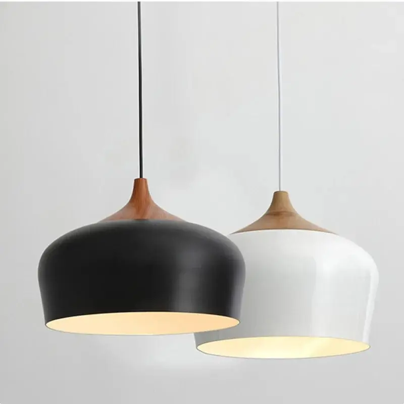 Lampes Suspendues Modernes en Bois Nordiques Minimalistes LED