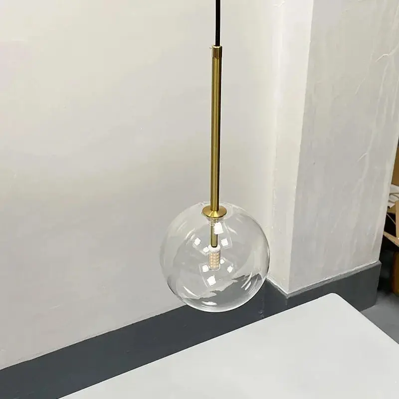 Lustre suspendu nordique en verre pour salle à manger et restaurant