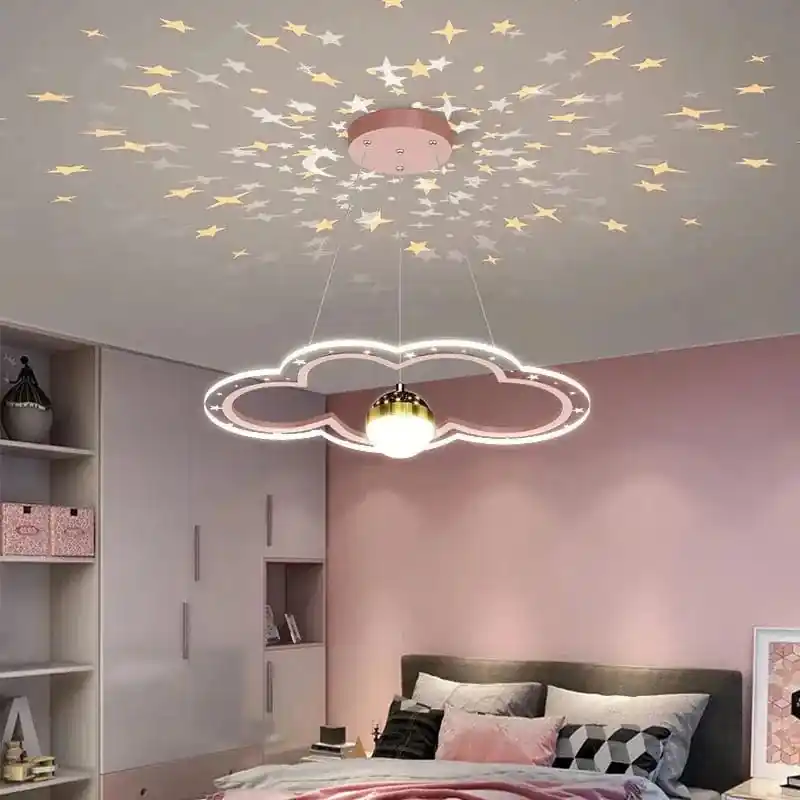 Lustre Etoile Créatif LED Moderne pour Chambre d'Enfant.