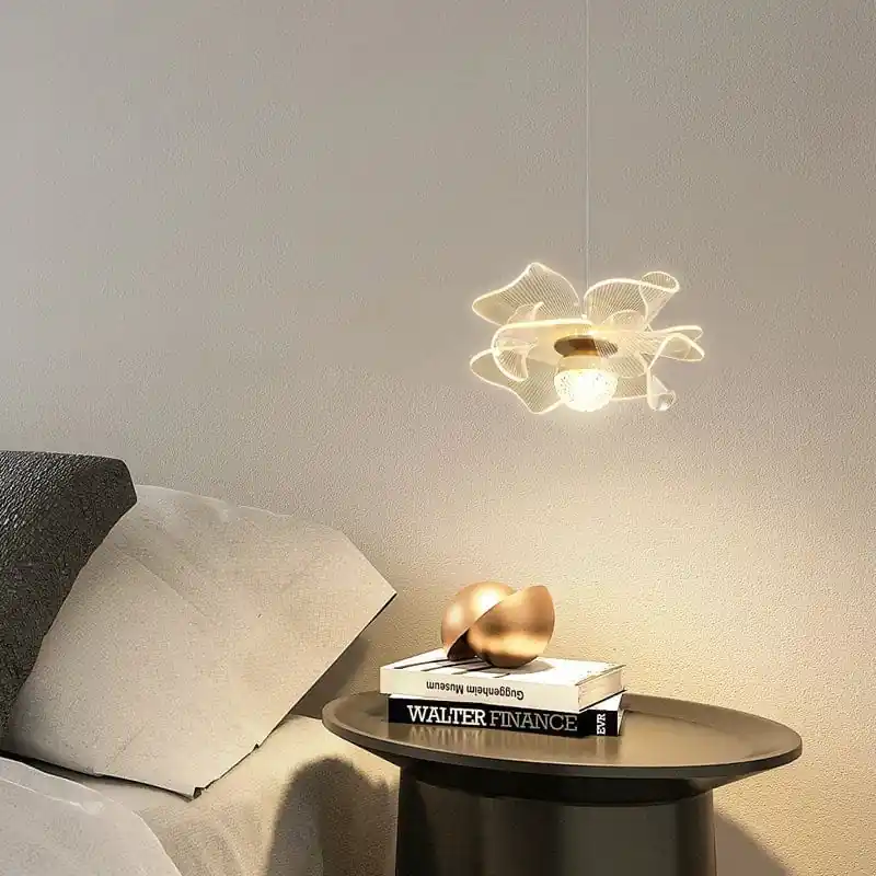 Lustre de chevet de luxe en cristal avec suspension lumineuse nordique minimaliste - Protection des yeux