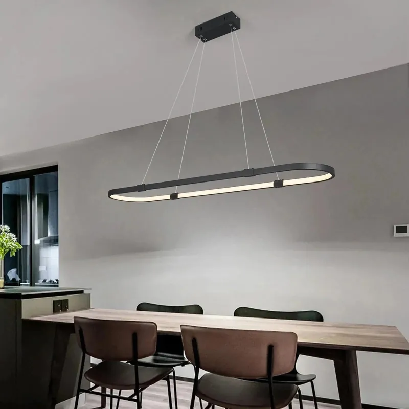 Suspensions LED élégantes pour salle à manger.