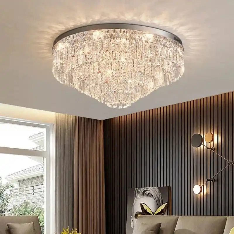 Plafonnier cristal LED pour salon