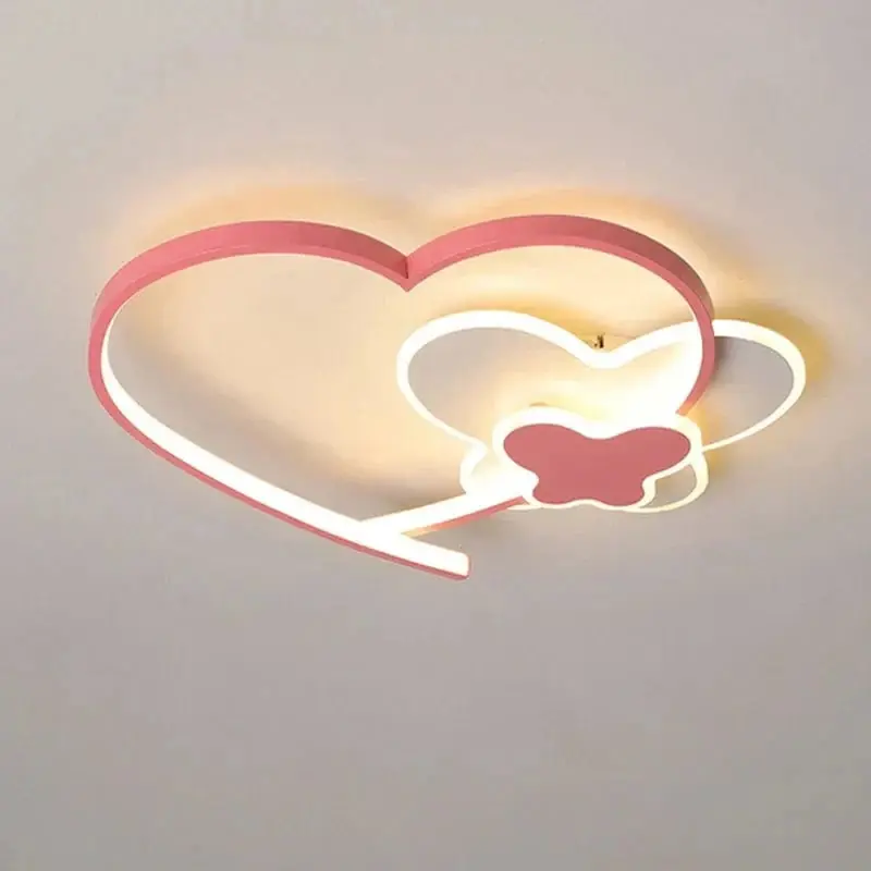 Plafonnier LED Cœur Rose pour Chambre d'Enfant