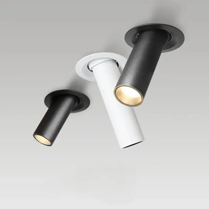 Spot Tube Long encastré LED - Noir\\/Blanc - 12W
