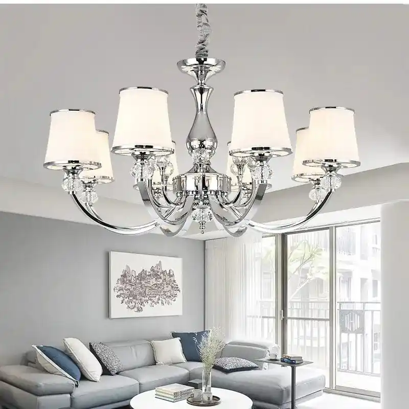 Lustre Chrome Led Cristal Moderne E14