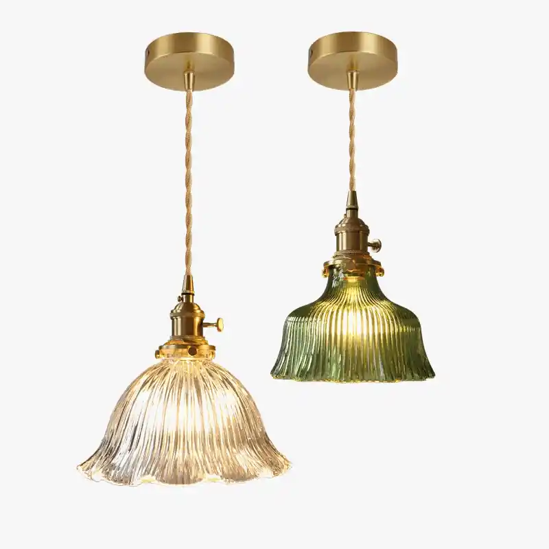 Suspension Nordique Moderne en Verre Fleur