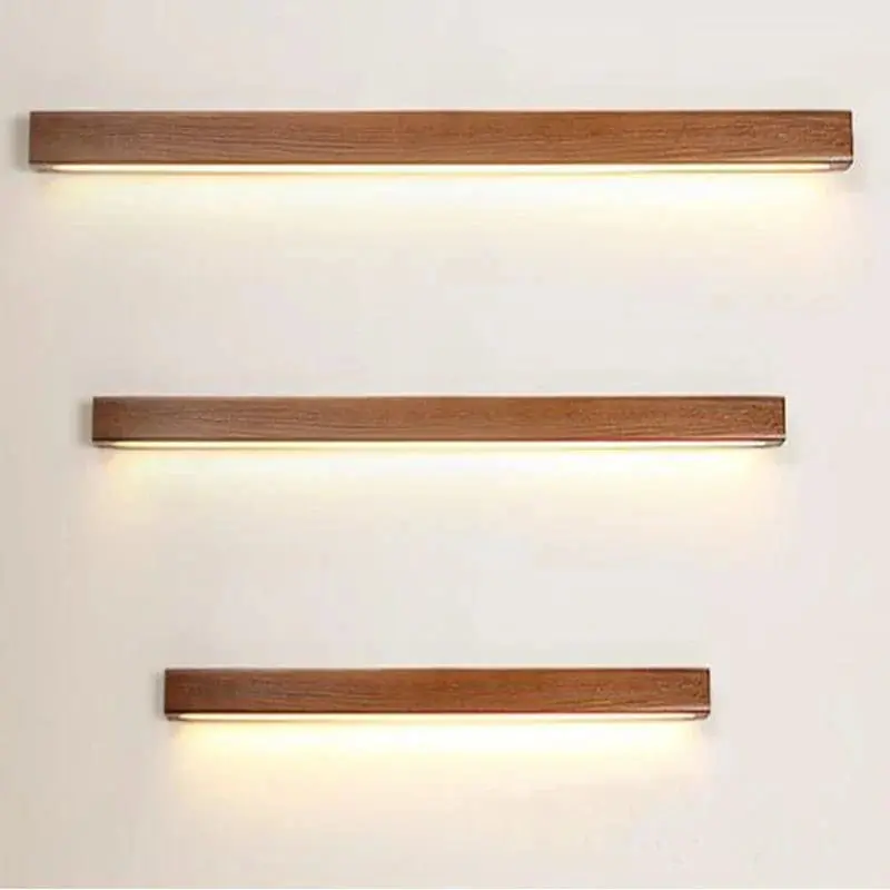 Applique murale LED en bois - Design Longue Bande