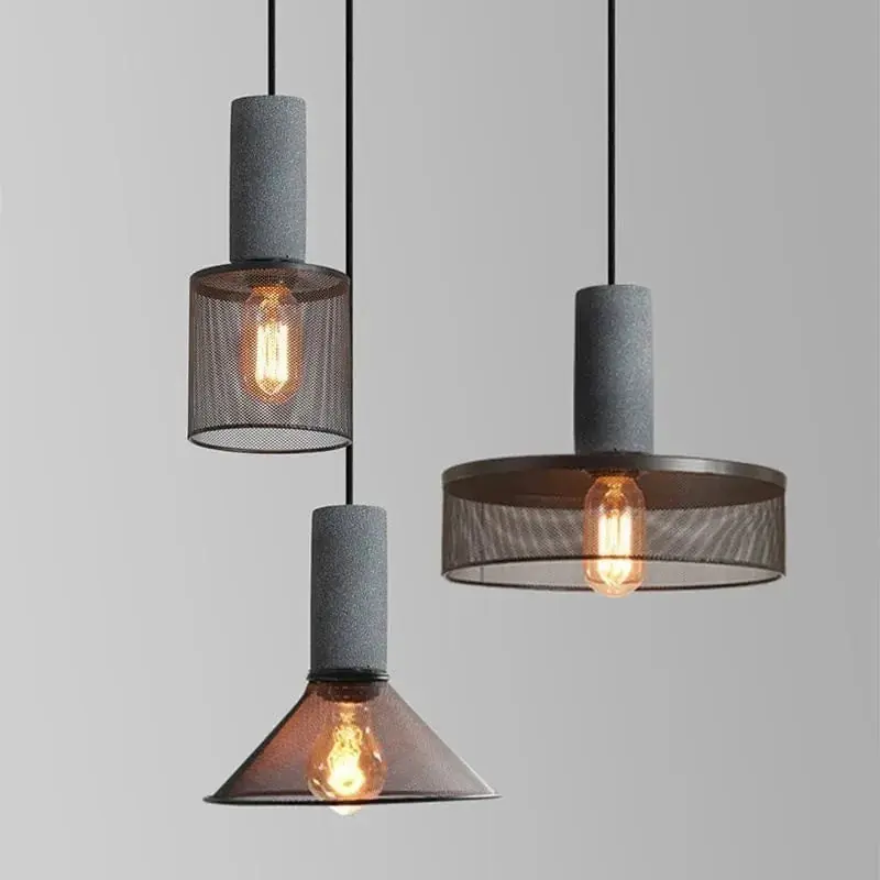Lampe Suspension à Têtes Multiples en Ciment onc es993 LED