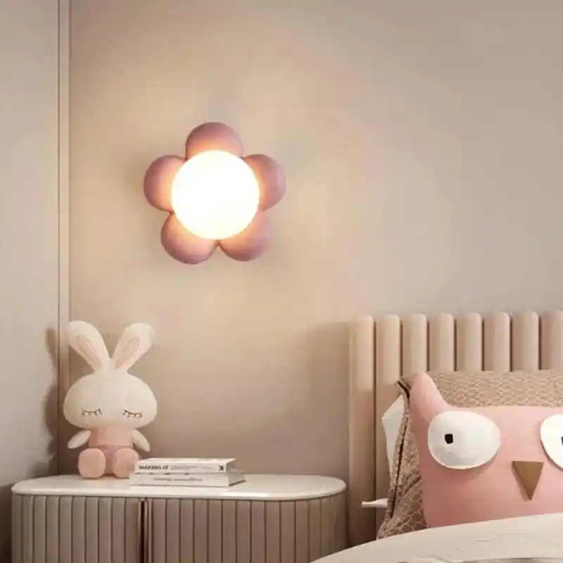 Applique murale LED Fleur en résine