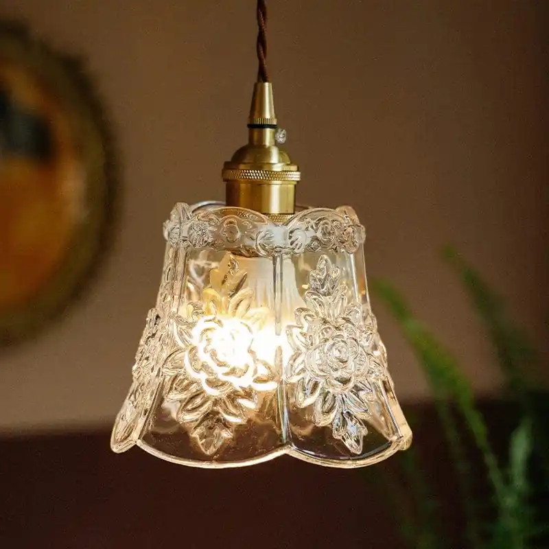 Suspension Florale en Verre Moderne