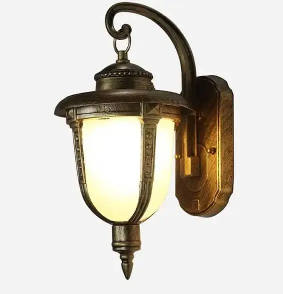 Lampe murale extérieure en bronze européen pour balcon et jardin