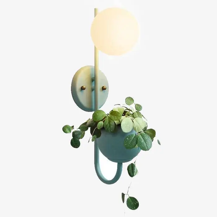 Applique murale LED design avec pot et boule en verre - Éclairage Élégant