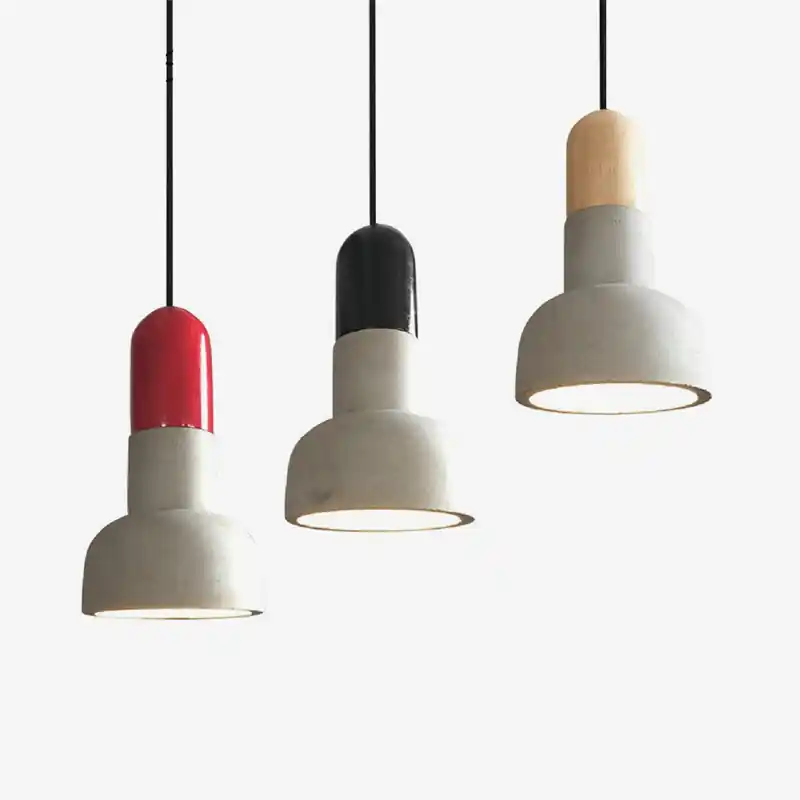 Suspension Nordic - Design Ciment et Base Colorée