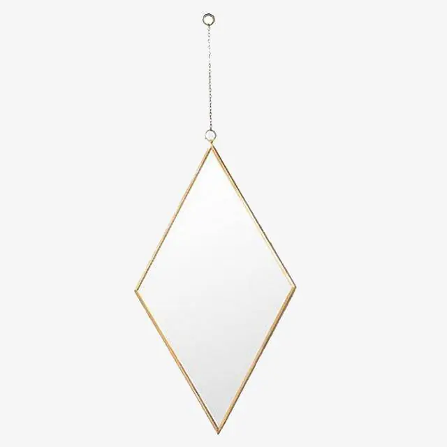 Miroir Losange Doré Suspendu Frame