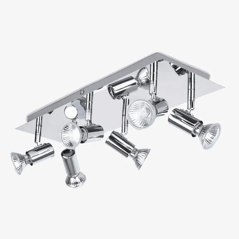 Plafonnier Chrome 6 Spots LED