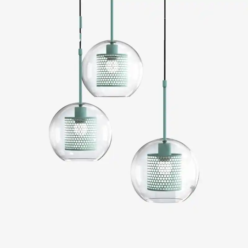Suspension LED Cage: Boule en Verre