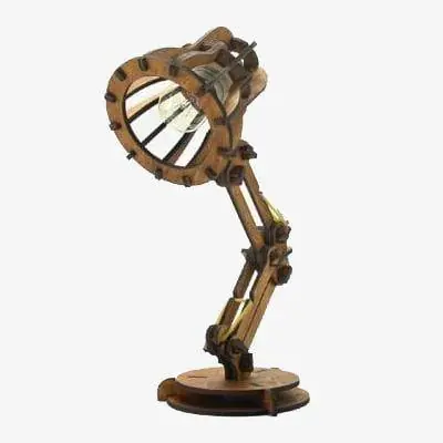 Lampe de bureau en bois style Pixar rustique - Élégance naturelle