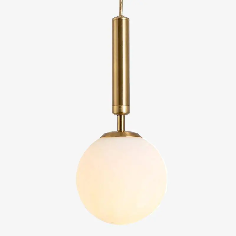 Luminaire suspendu en verre avec LED et support cylindrique