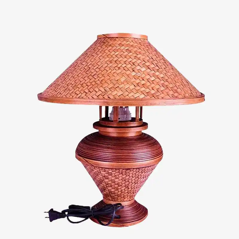 Lampe de chevet Vintage Rouge \\"Asia Bamboo\\"