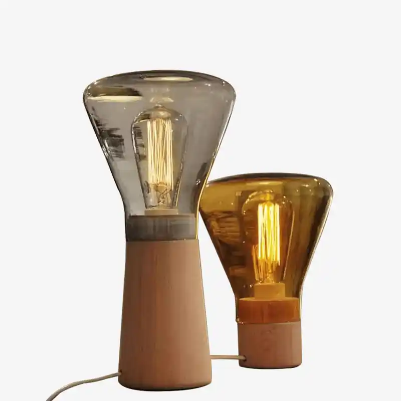 Lampe Aurora - Design en verre et bois