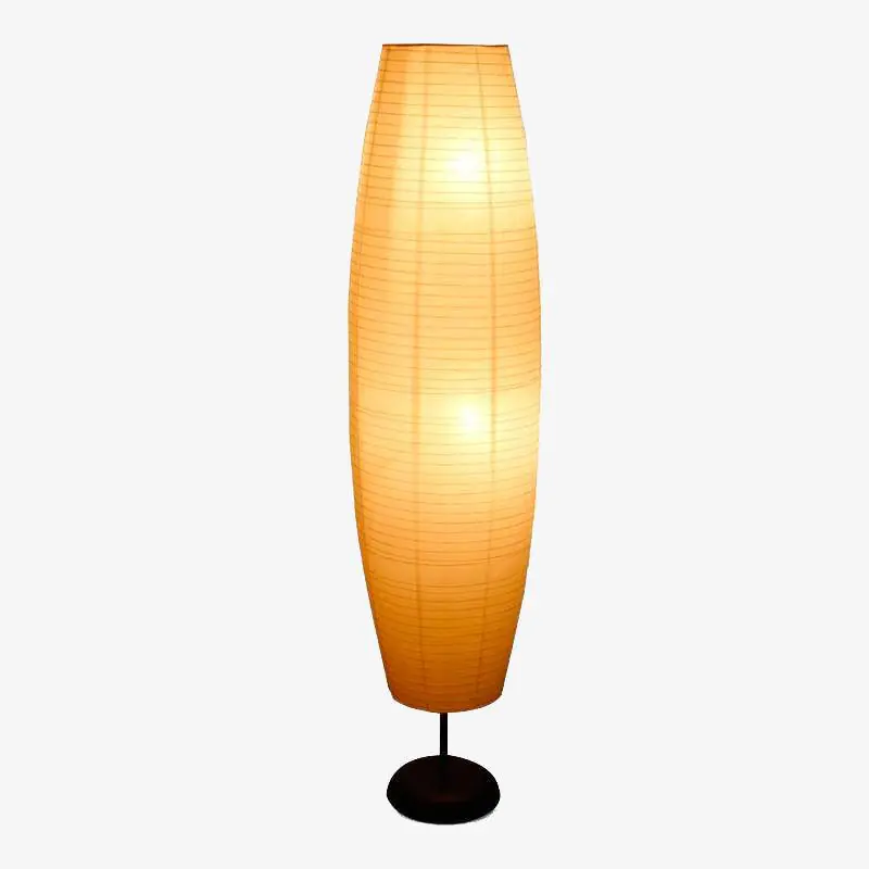 Lampadaire LED design en papier cylindro-ovale