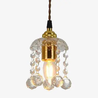 Suspension dorée en cristal Française