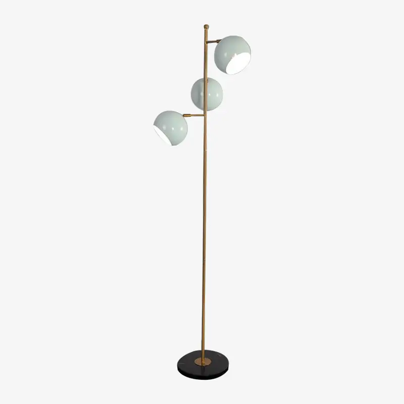 Lampadaire LED doré design orientable en blanc
