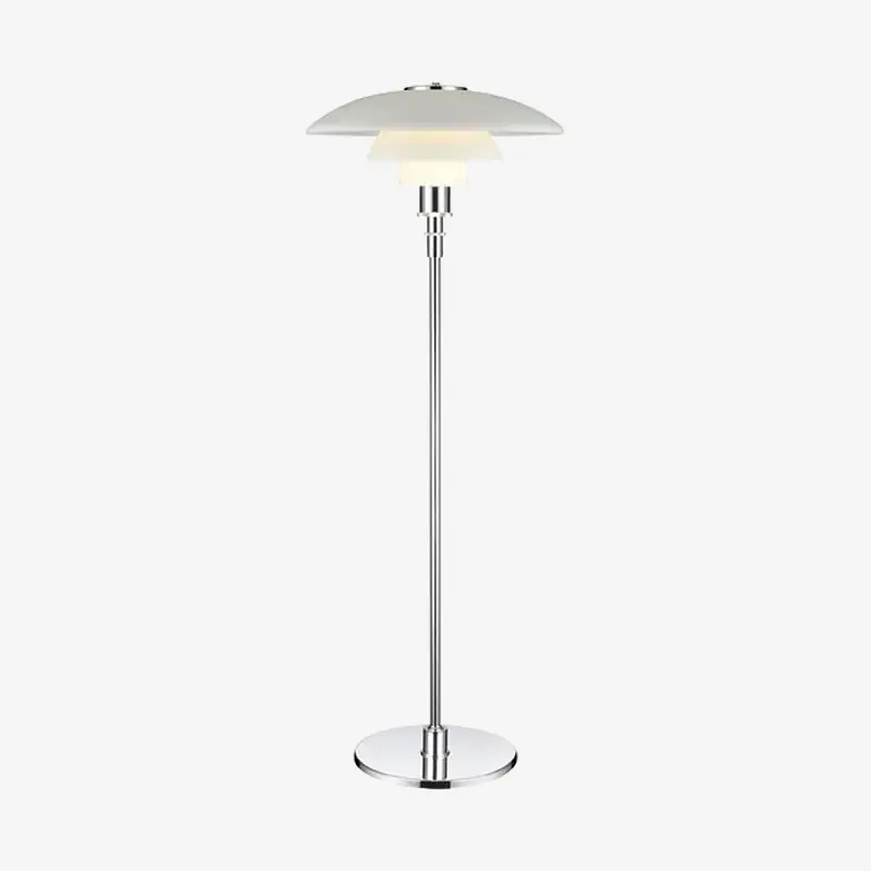 Lampadaire chromé moderne pour hôtel.