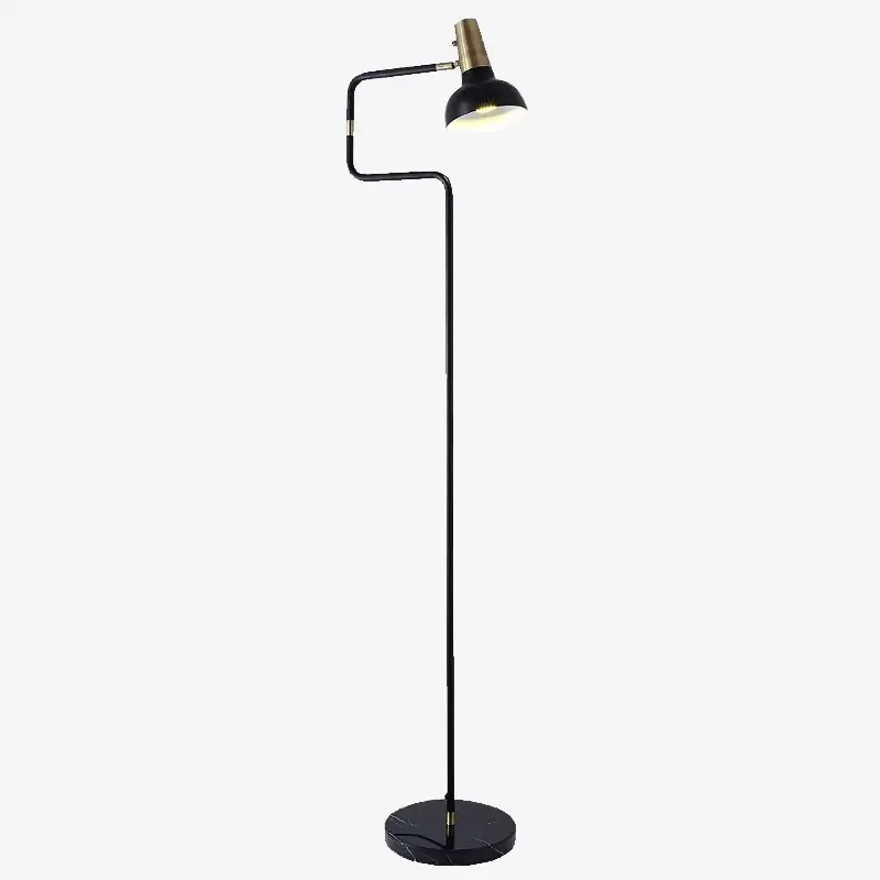 Lampadaire Sgrow avec base en marbre et lampe ajustable